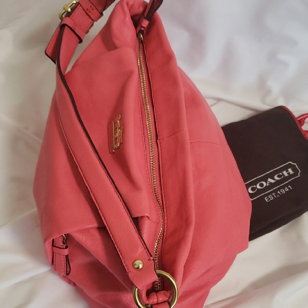 COACH 21224 Madison Isabelle Coral Leather Shoulder Bag - Picture 6 of 11